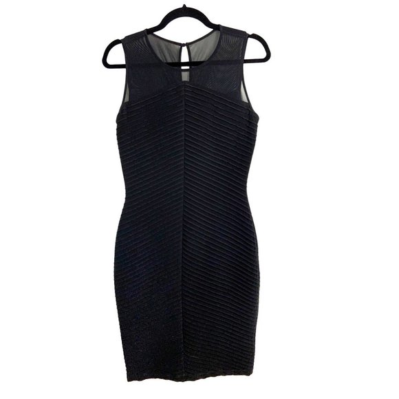 Calvin Klein Dresses & Skirts - Calvin Klein Black Ribbed Bodycon Dress with Mesh